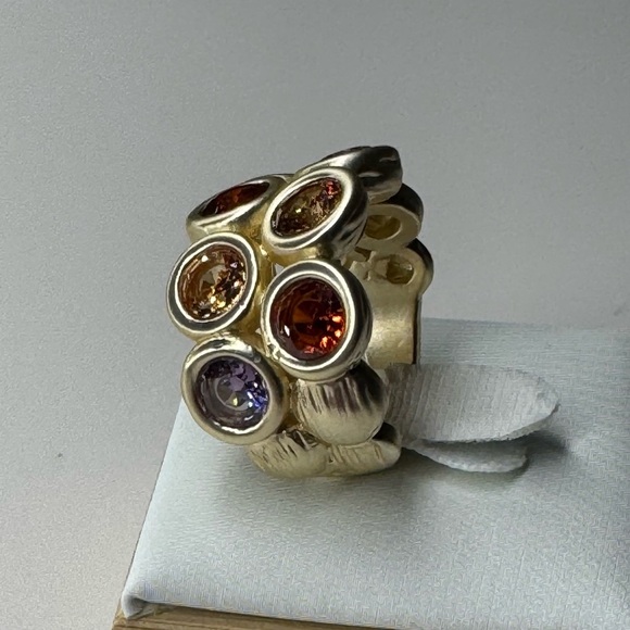 DOUBLE STRAND MULTIPLE COLOR CZ STONE BEZEL SET - Picture 4 of 6